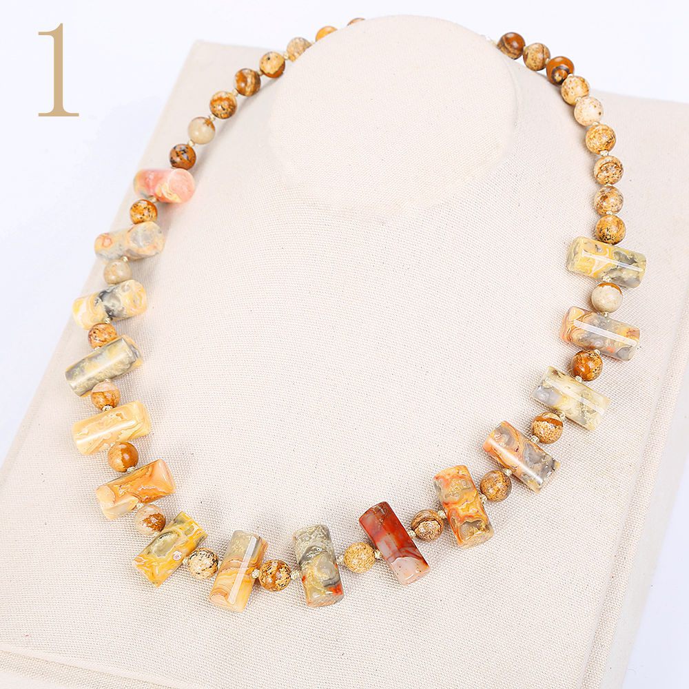 Forkup Colorful jade Necklace Beaded Choker Women Fashion Jewelry Cylinder Ornaments Femme Short Chain Lucky Amulet Accessories