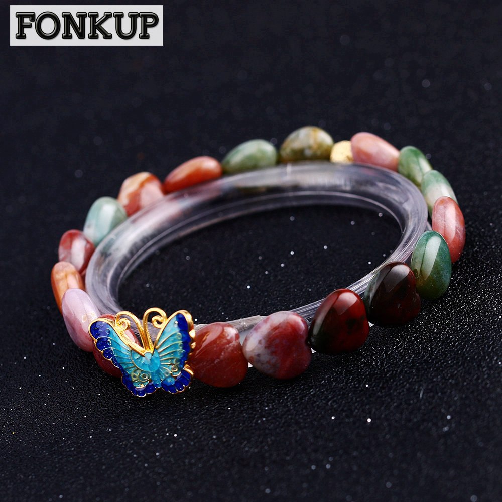 Forkup Epidote Bangle Women Engagement Jewellery Hop Accessories Multicolor Natural Crystal Hand Chain 925 Silver Chains Bag
