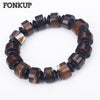 Forkup Gr Agate Wristlet Bohemia Men Chain Bracelets Geometric Cylindrical Jewelry Engagement Bijoux Yin Yang Mother Daughter