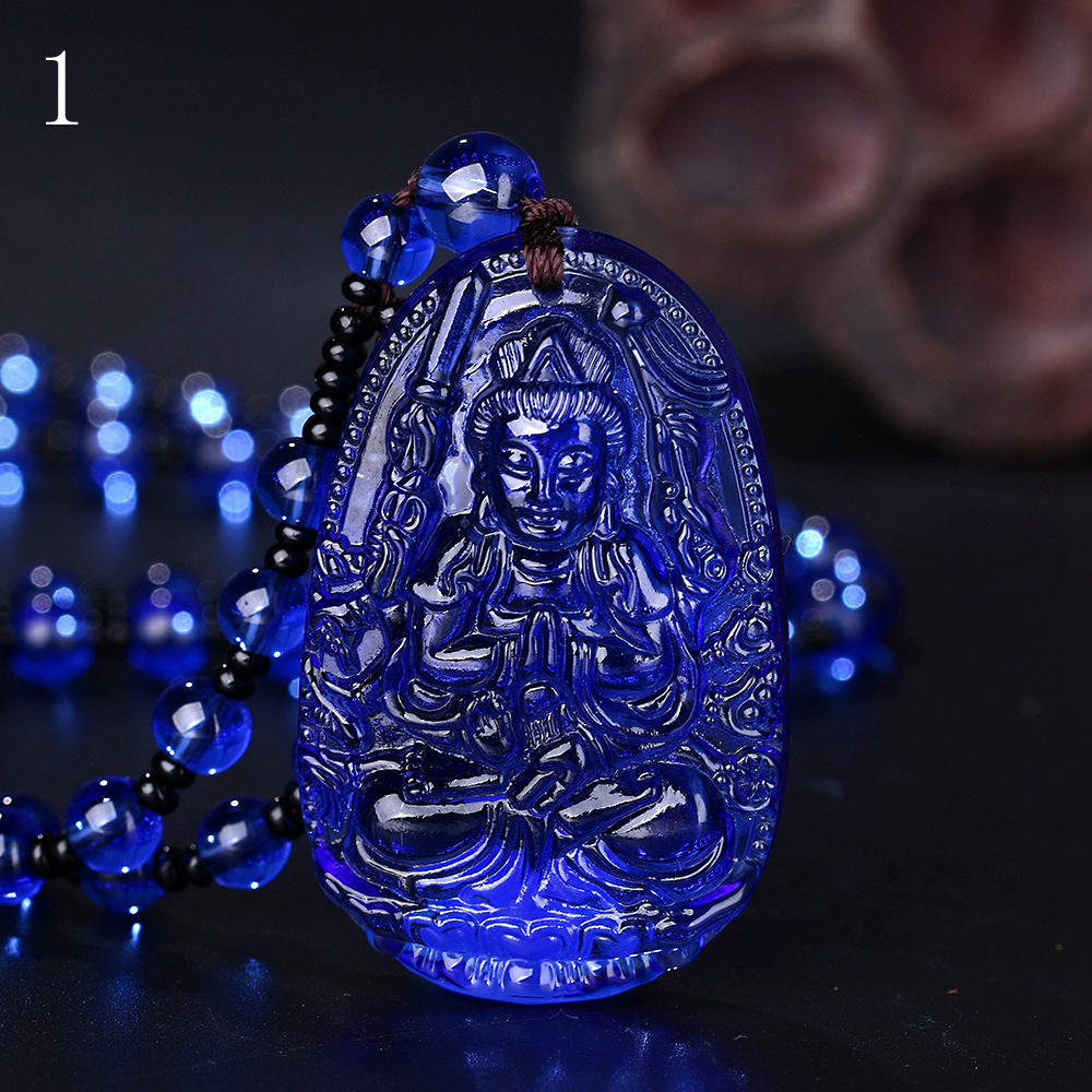 Forkup Kyanite Necklace Femme Long Chains Bead Pendant Hyperbole Wedding Jewelry Sculpture Character Lucky Ornaments Hand Made