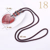 Forkup Natural Agate Necklace Fashion Women Sweater Chain Heart Pendant Jewelry Gemstone Accessories Turquoise Ornaments Stone