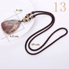 Forkup Opal Necklace Water Drop Pendant Women Long Sweater Chain Statement Jewelry Natural Crystal Accessories Punk Men Ornament