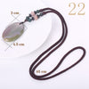 Forkup Opal Necklace Water Drop Pendant Women Long Sweater Chain Statement Jewelry Natural Crystal Accessories Punk Men Ornament