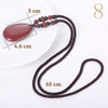 Forkup Opal Necklace Water Drop Pendant Women Long Sweater Chain Statement Jewelry Natural Crystal Accessories Punk Men Ornament