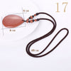 Forkup Opal Necklace Water Drop Pendant Women Long Sweater Chain Statement Jewelry Natural Crystal Accessories Punk Men Ornament