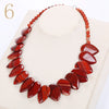 Forkup Pink Chalcedony Necklace Leaf Choker Water Drop Pendant Fashion Women Jewelry Beads Chain Accessories Femme Wreath Gift