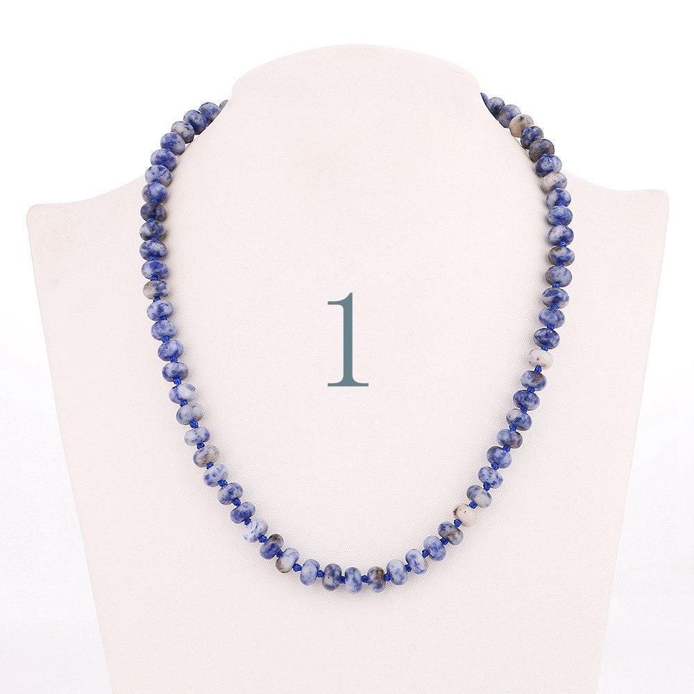 Forkup Pink Chalcedony Necklace Women Clavicular Chain Beaded Jewelry Fashion Femme Short Accessories Natural stone Ornaments