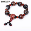 Forkup Punk Men Wristband Agate Crystal Strand Bracelets Round Beaded Hand Chain Engagement Bijuterias Healing Hematite Therapy