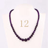 Forkup Purple Chalcedony Necklace Women Short Collares Clavicular Chain Fashion Jewelry Round Bead Chain Accessories Party Reiki
