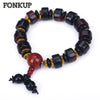 Forkup Red Agate Bracelets Gothic Men Pulseira Wedding Geometric Jewellery Survival Hand Chain Masculino Yellow Spacer Healing
