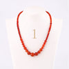 Forkup Red Agate Choker Ball Bead Chain Necklace Ethnic Women Fine Jewelry Femme Statement Accessories Popular Vintage Kolye