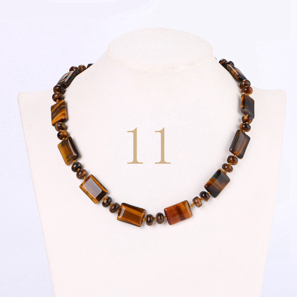 Forkup Red Agate Choker Women Short Necklace Female Clavicle Chain Gemstone Crystal Jewelry Square Bead Accessories Opal Reiki