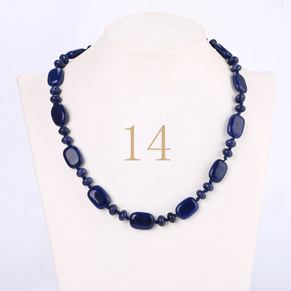 Forkup Red Agate Choker Women Short Necklace Female Clavicle Chain Gemstone Crystal Jewelry Square Bead Accessories Opal Reiki