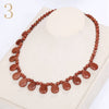 Forkup Red Agate Necklace Women Choker Gemstone Bead Chain Water Drop Pendant Popular Female Jewelry Yoga Accessories Turquoise