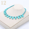Forkup Red Agate Necklace Women Choker Gemstone Bead Chain Water Drop Pendant Popular Female Jewelry Yoga Accessories Turquoise