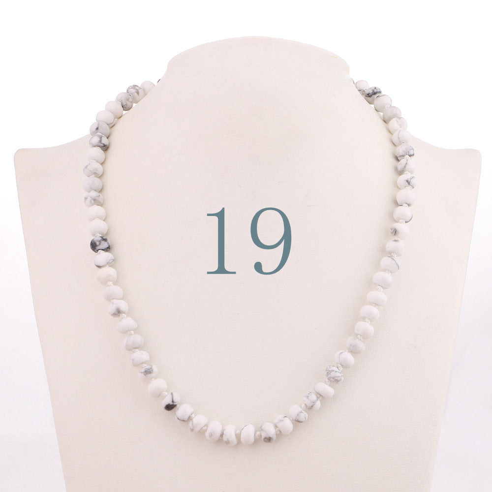 Forkup Red Agate Necklace Women Short Chain Beaded Jewelry Natural Stone Accessories Ethnic Women Ornaments Rose Quartz Reiki