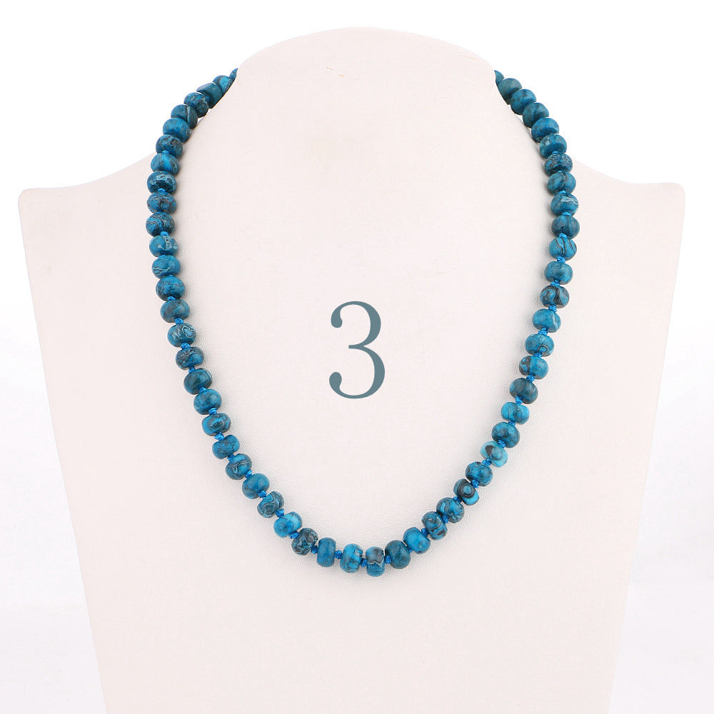 Forkup Red Agate Necklace Women Short Chain Beaded Jewelry Natural Stone Accessories Ethnic Women Ornaments Rose Quartz Reiki