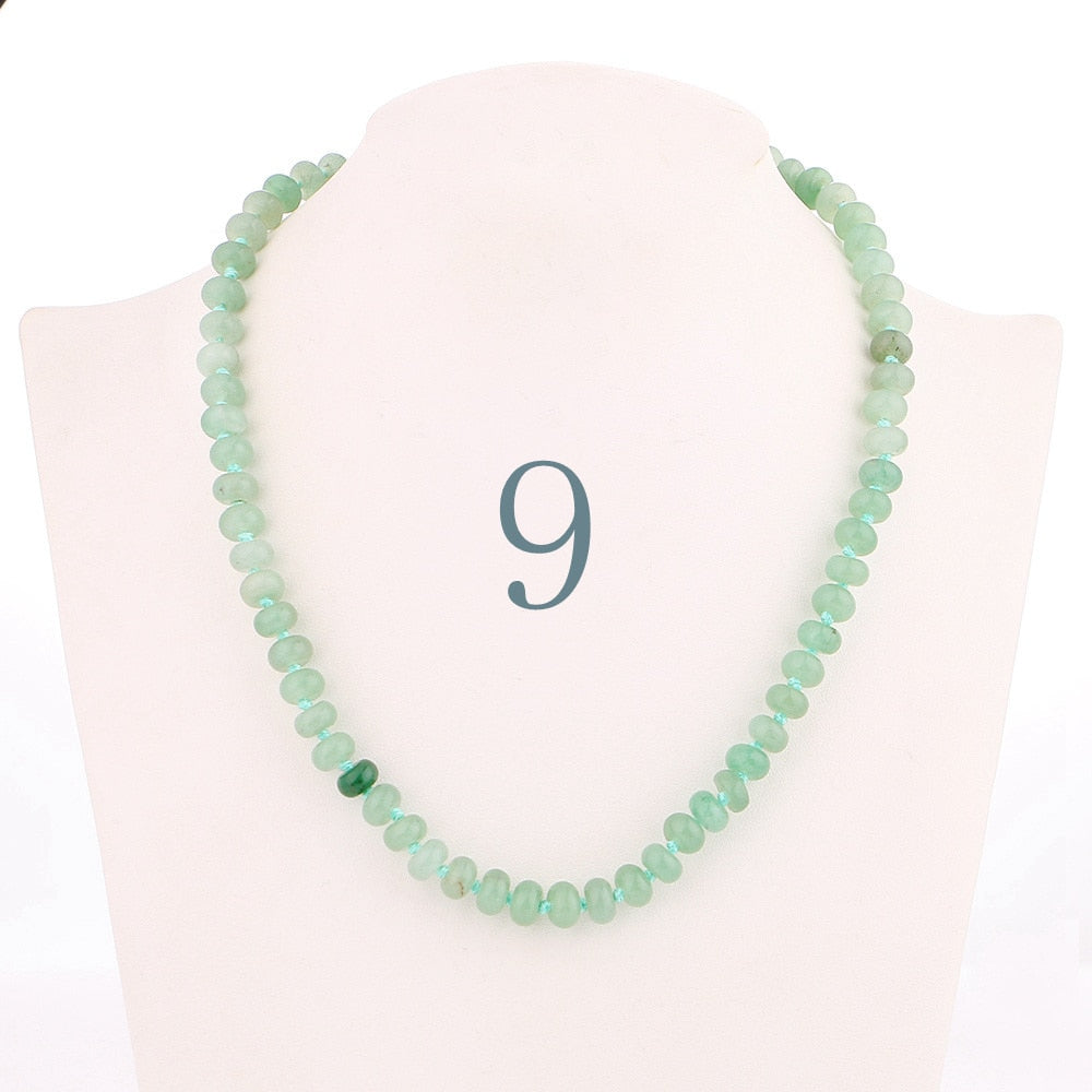 Forkup Red Agate Necklace Women Short Chain Beaded Jewelry Natural Stone Accessories Ethnic Women Ornaments Rose Quartz Reiki