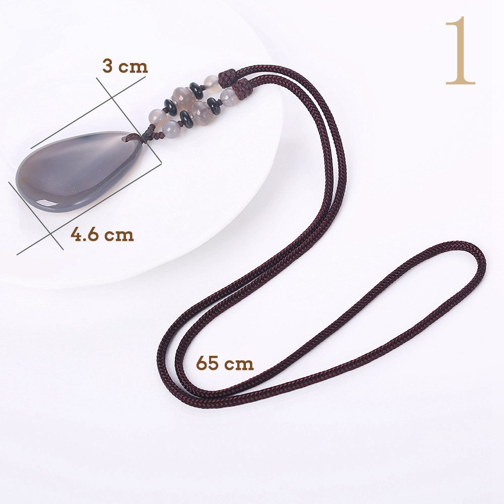 Forkup Rose Quartz Necklace Women Long Sweater Chain Natural Stone Pendant Femme Ethnic Jewelry Party Gemstone Accessories Reiki