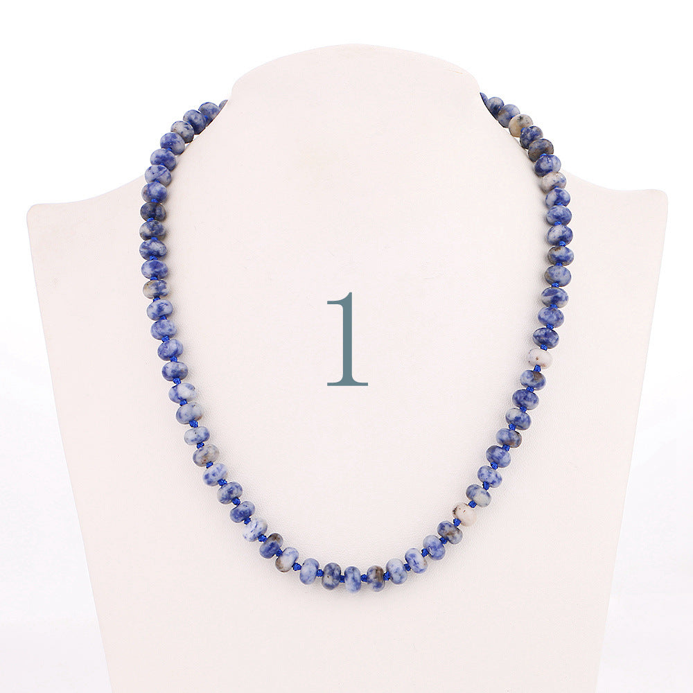 Forkup Tiger Eye Necklace Men Short Beads Chain Natural Stone Jewelry Vintage Male Accessories Black Agate Ornaments Malachite