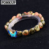 Forkup Unakite Hologram Bracelet Vintage Woman Hand Chains Heart Crystal Beads Jewellery Wedding Accessories Butterfly Chakra