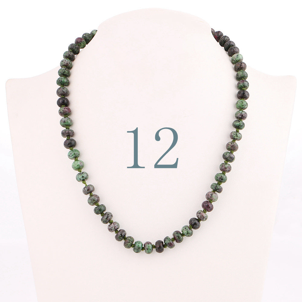 Forkup Yellow Topaz Necklace Women Clavicular Chain Beaded Jewelry Crystal Stone Accessories Femme Short Ornaments Turquoise