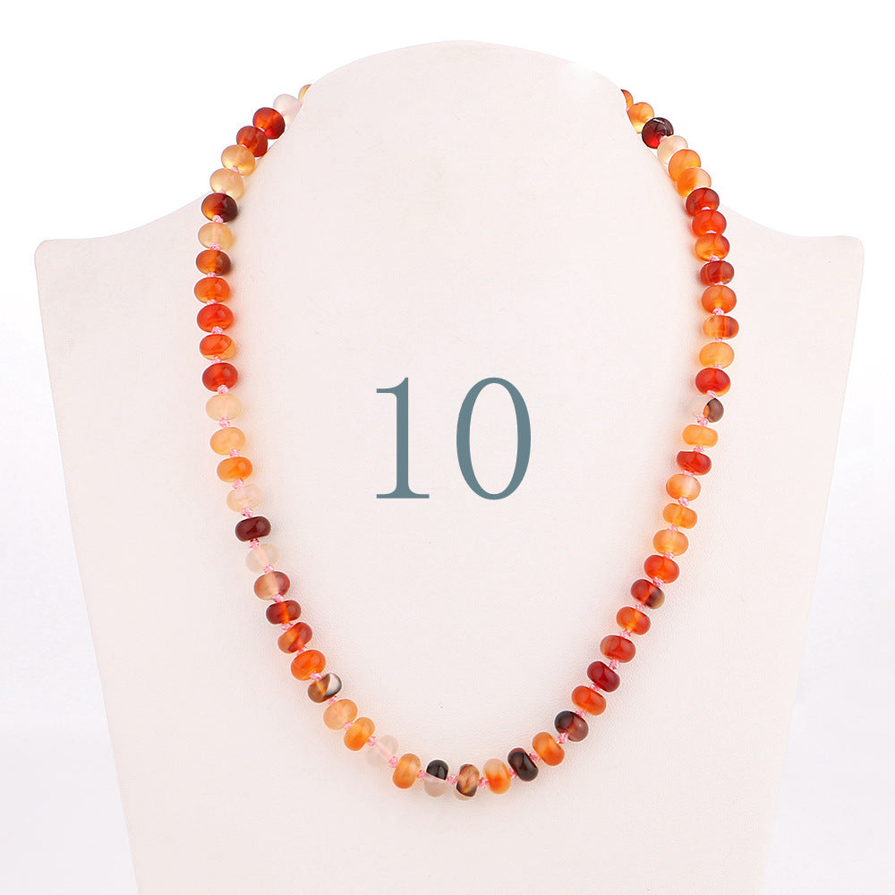 Forkup Yellow Topaz Necklace Women Clavicular Chain Beaded Jewelry Crystal Stone Accessories Femme Short Ornaments Turquoise