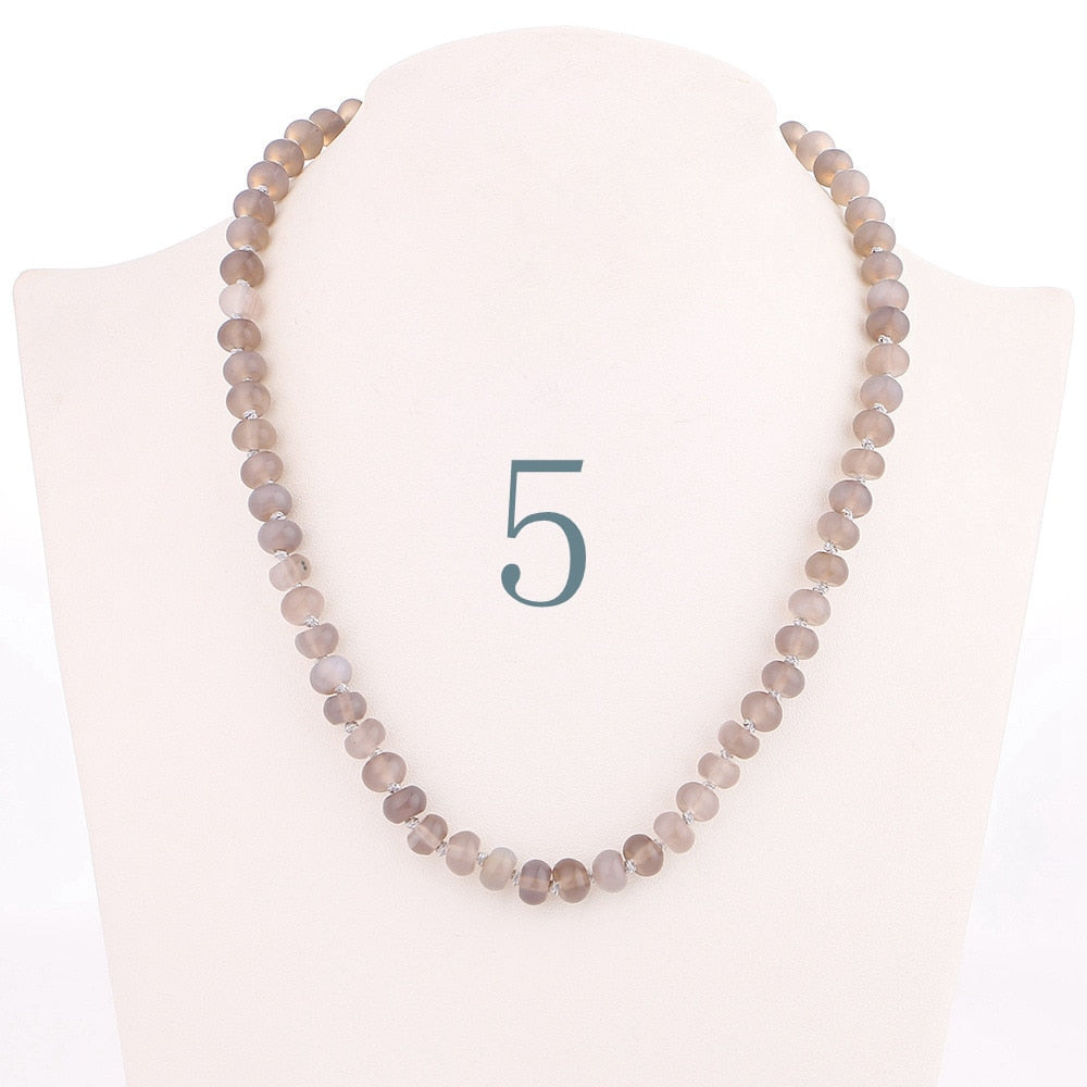 Forkup Yellow Topaz Necklace Women Clavicular Chain Beaded Jewelry Crystal Stone Accessories Femme Short Ornaments Turquoise