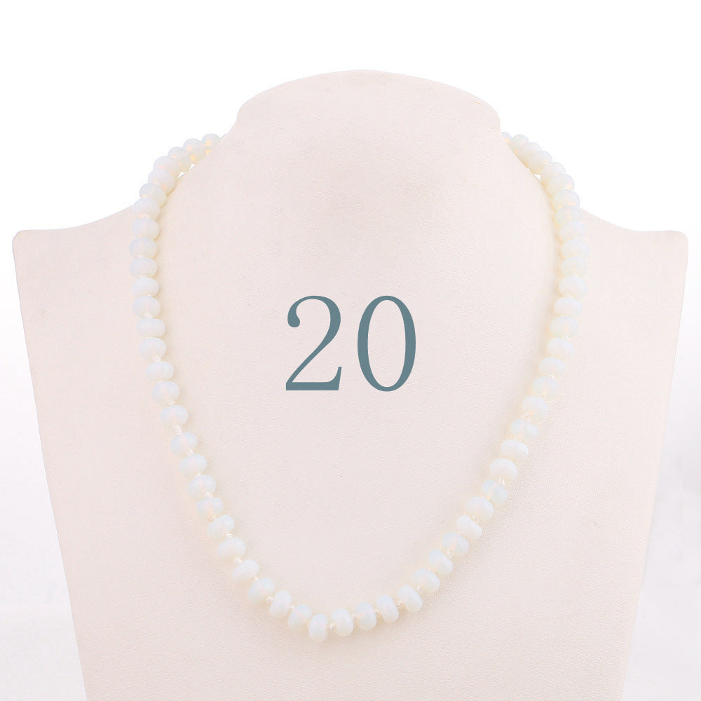 Forkup Yellow Topaz Necklace Women Clavicular Chain Beaded Jewelry Crystal Stone Accessories Femme Short Ornaments Turquoise