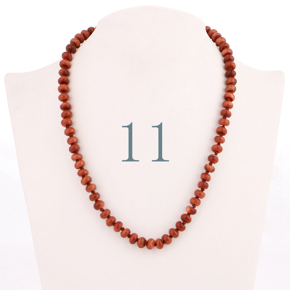 Forkup Yellow Topaz Necklace Women Clavicular Chain Beaded Jewelry Crystal Stone Accessories Femme Short Ornaments Turquoise