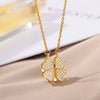 Four-leaf Clover Magnetic Necklace for Women Stainless Steel Zircon Pendant Necklaces 2023 Trend Couple Wedding Jewerly collares