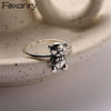 Foxanry 925 Sterling Silver Finger Rings for Women  Trendy Elegant Cute Bear Accessories Vintage Party Jewelry Gift
