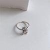 Foxanry 925 Sterling Silver Finger Rings for Women  Trendy Elegant Cute Bear Accessories Vintage Party Jewelry Gift