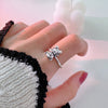 Foxanry 925 Sterling Silver Finger Rings for Women  Trendy Elegant Cute Bear Accessories Vintage Party Jewelry Gift
