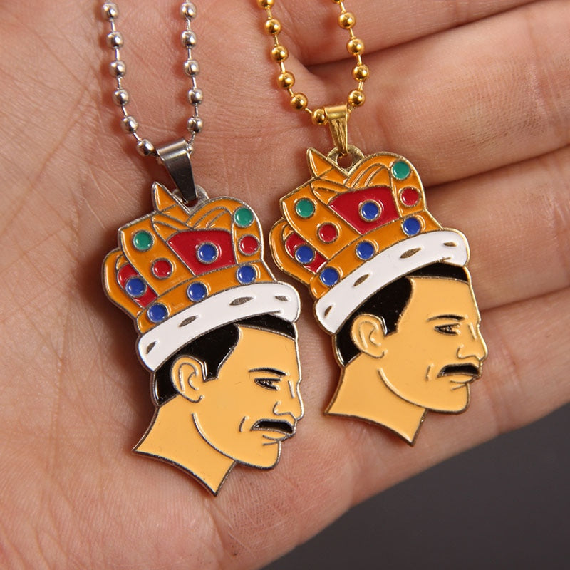 Freddie Mercury Singer Inspired Necklace Cosplay Jewelry RockRoll Band Pendant Costume Accessory Necklaces Fans Collect Gifts