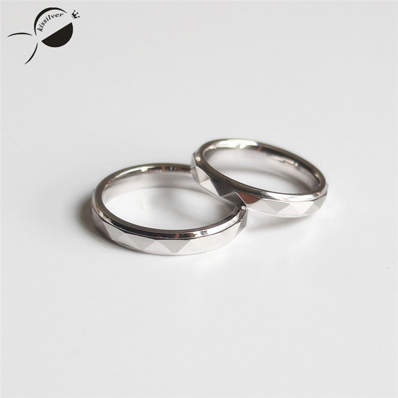 Free Carving Letter 925 Silver Ring Women Lovers Anniversary Silver Female Fashion Jewelry Statement Wedding Couple Rings Silver