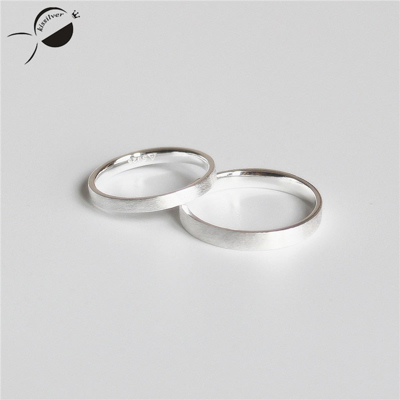 Free Carving Letter Wedding Classic Couple Ring 925 Sterling Silver Jewelry Party Rings Men Unisex Simple Lovers Rings for Women