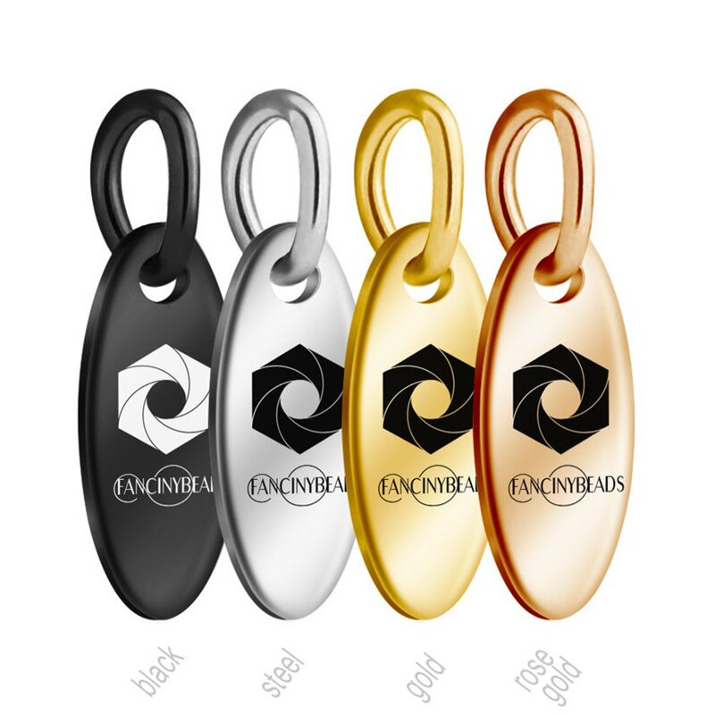 Free Engraved 20pcs DIY Oval Tag 5*12mm Mini Charms Customized Logo Tags Jewelry Bag Accessories Stainless Steel Pendant