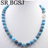 Free Ship 10mm Blue Apatite Round Gems Beads Knot Natural Stone Chocker Women Jewelry Necklace Strand 17.5inch