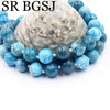 Free Ship 10mm Blue Apatite Round Gems Beads Knot Natural Stone Chocker Women Jewelry Necklace Strand 17.5inch
