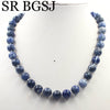 Free Ship 10mm Blue Sodalite Round  Beads Knot Genuine Stone Chocker Women Jewelry Necklace Strand 17.5"