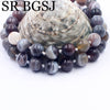 Free Ship 10mm Botswana Agates Round  Beads Knot Natural Stone Chocker Women Jewelry Necklace Strand 17.5inch