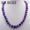 Free Ship 10mm Dream Lace Amethysts Purple Quartz Round Beads Knot Genuine Stone Chocker Necklace Strand 17.5"