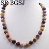 Free Ship 10mm Mookaite Jaspers Round  Beads Knot Genuine Stone Chocker Women Jewelry Necklace Strand 17.5inch