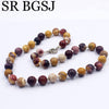 Free Ship 10mm Mookaite Jaspers Round Gems  Beads Knot Natural Stone Chocker Women Jewelry Necklace Strand 17.5inch