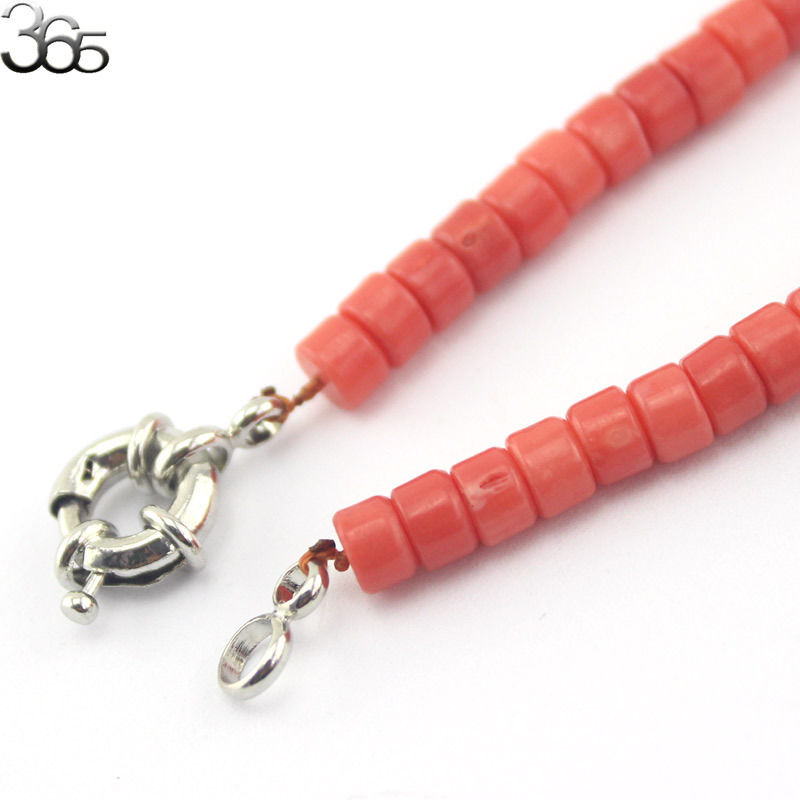 4x6mm Rondelle Orange/Red Coral Beads Strand Women Jewelry Necklace 17.5"