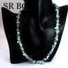 6-8mm Natural Larimar Gems Chips Stone For Wedding Jewelry Bohemian Chokers Necklace 18inch