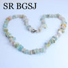 6-8mm Natural Stone Morganite Gems Chips Stone For Women Chokers Necklace 18inch
