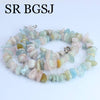 6-8mm Natural Stone Morganite Gems Chips Stone For Women Chokers Necklace 18inch
