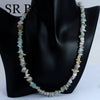 6-8mm Natural Stone Morganite Gems Chips Stone For Women Chokers Necklace 18inch